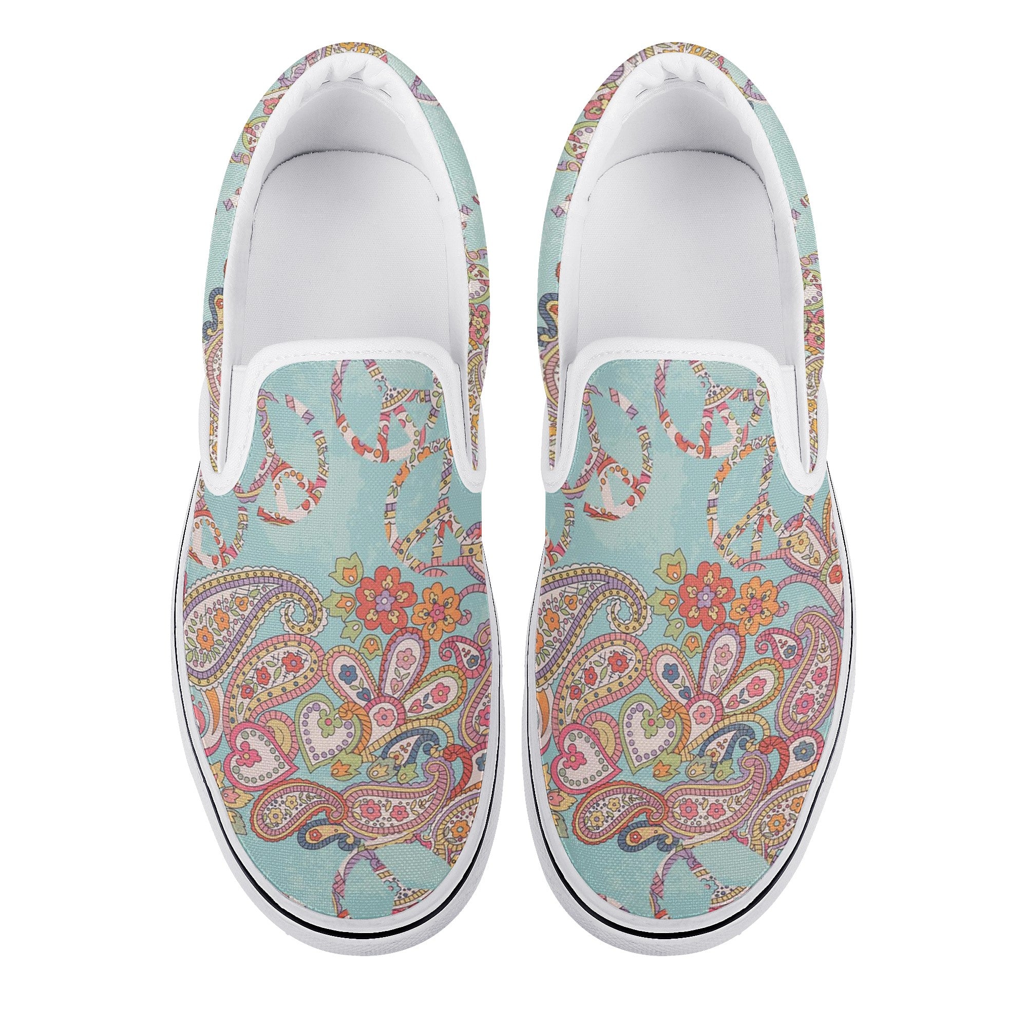 Paisley Custom Vans Slip On Shoes