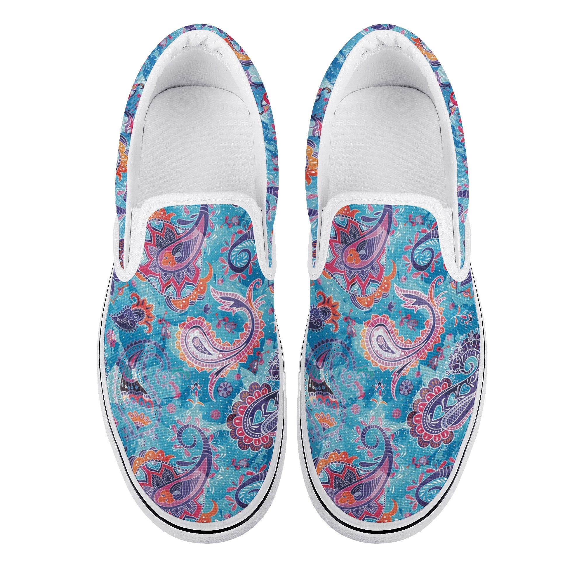 Paisley Custom Vans Slip On Shoes