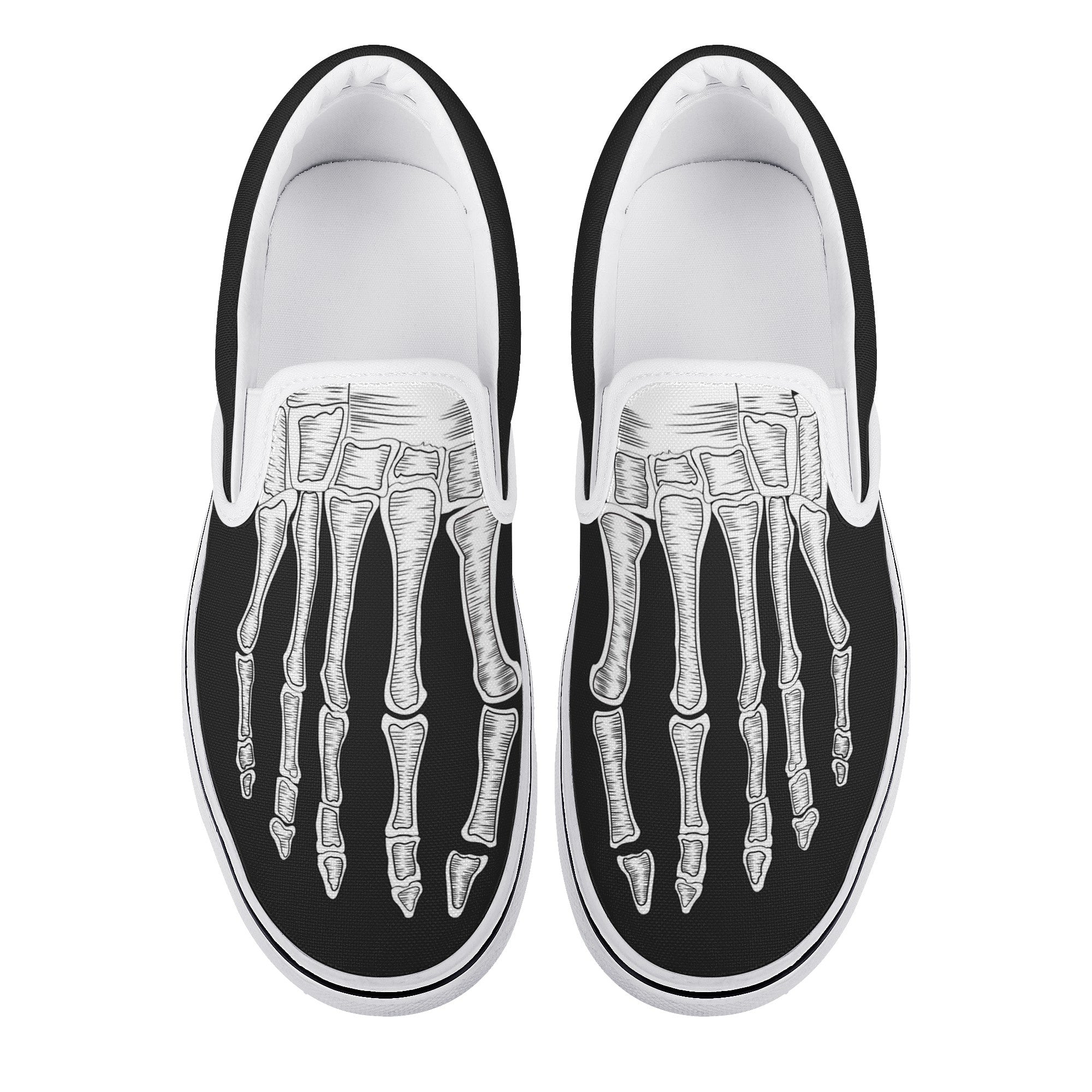Skeleton Feet Custom Vans Slip On Shoes
