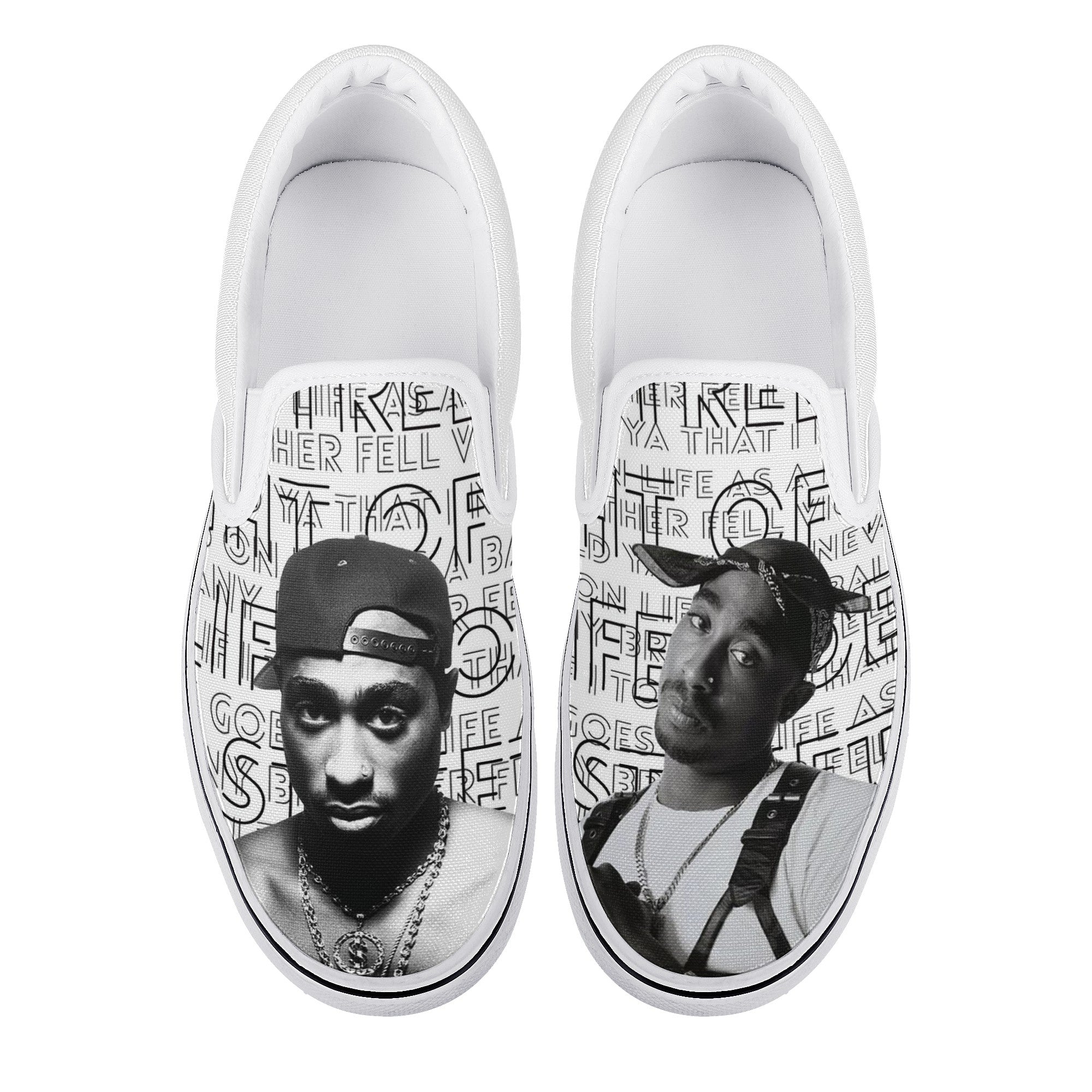 Tupac Custom Vans Slip On Shoes