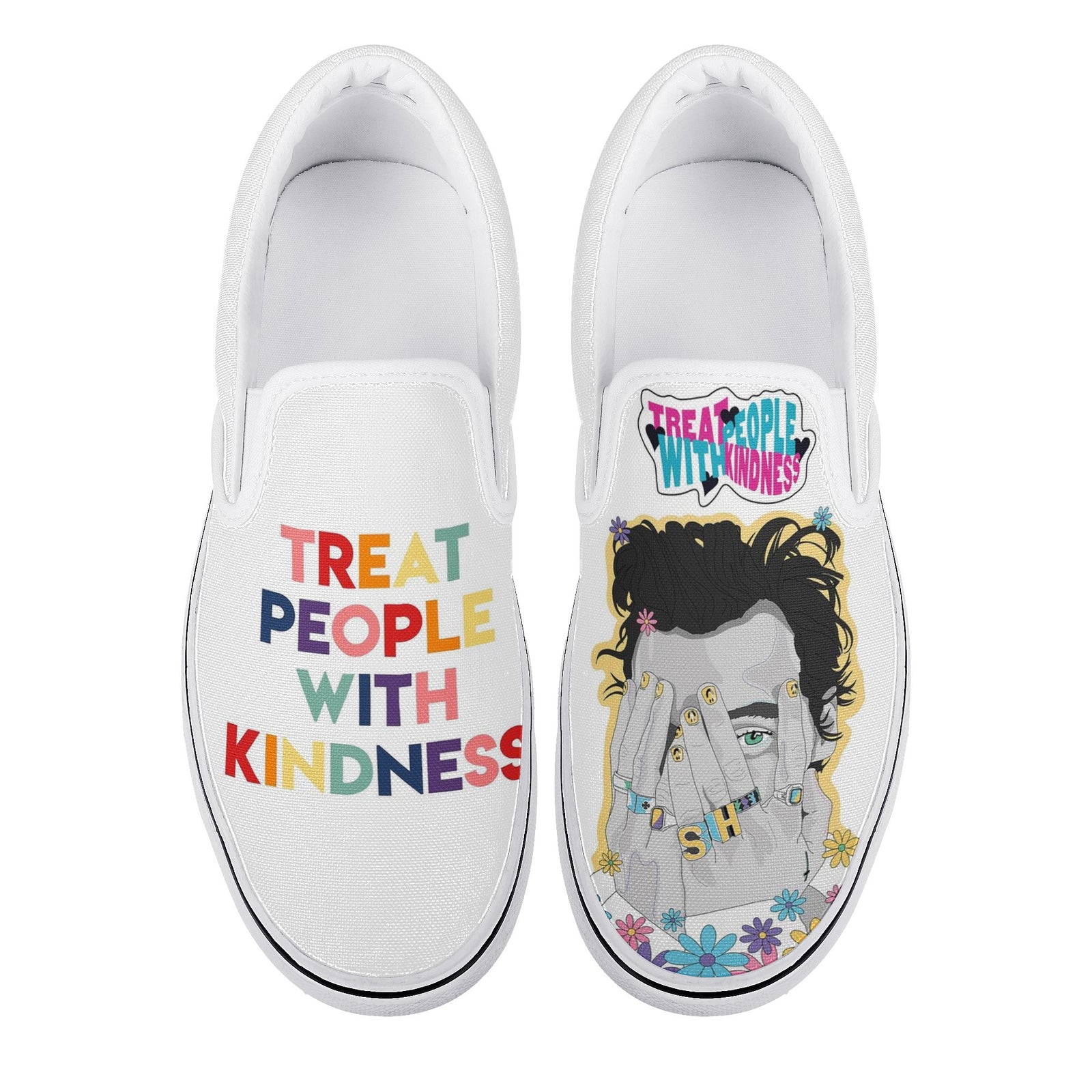 Harry Styles Custom Vans Slip On Shoes