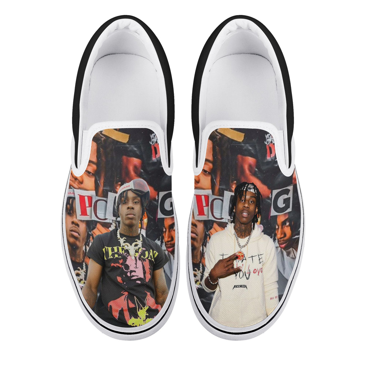 Polo G Custom Vans Slip On Shoes