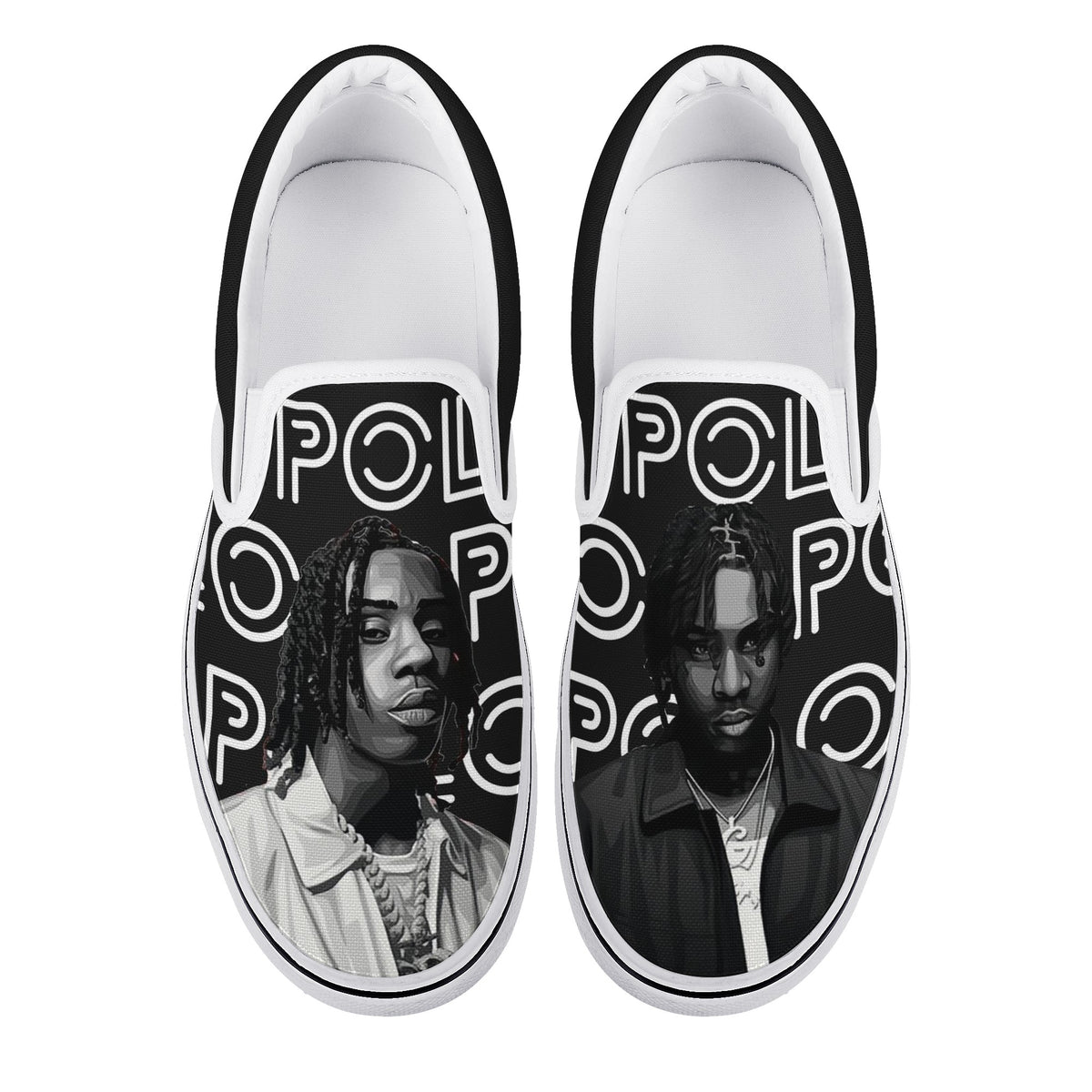 Polo G Custom Vans Slip On Shoes