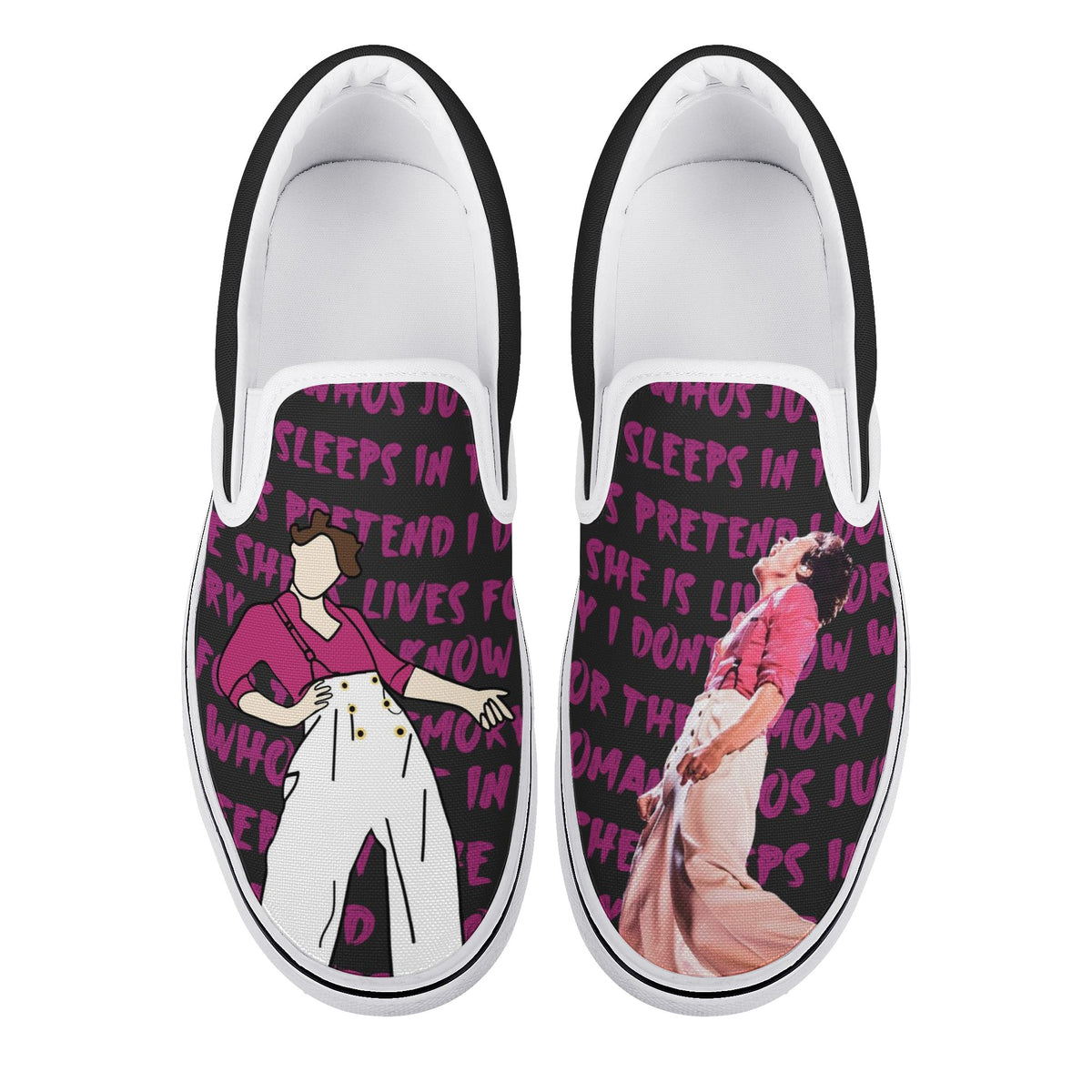 Harry Styles Custom Vans Slip On Shoes