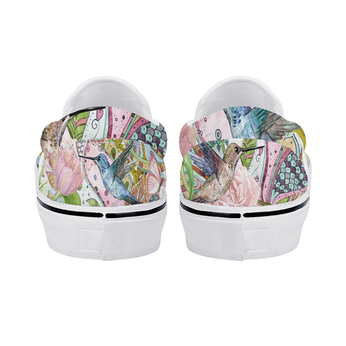 Flower Custom Vans Slip On Shoes