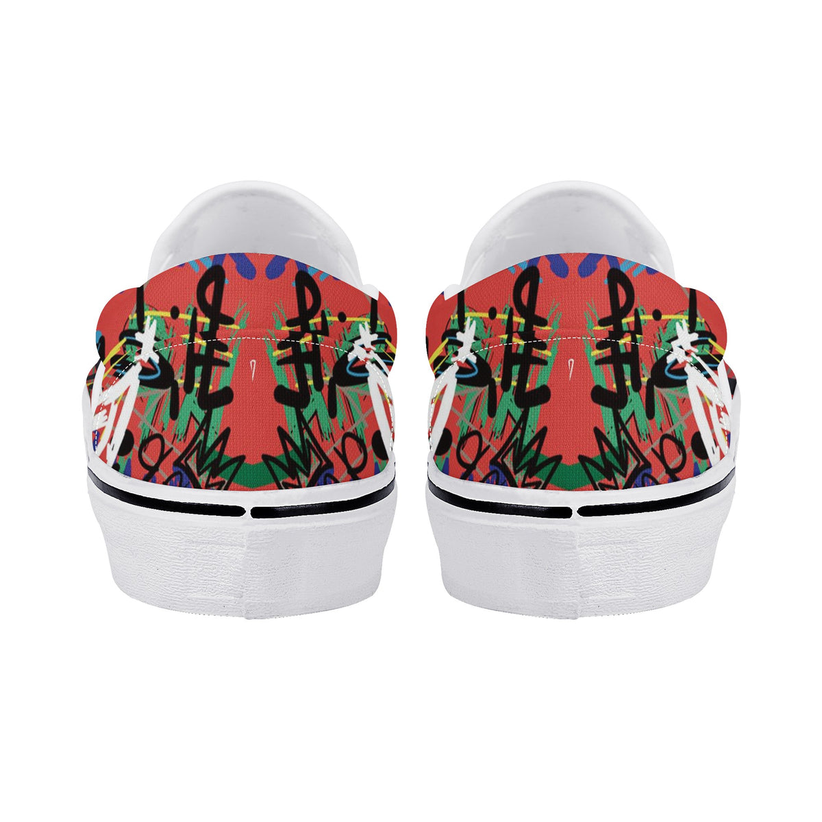 Skull Custom Vans Slip On Shoes