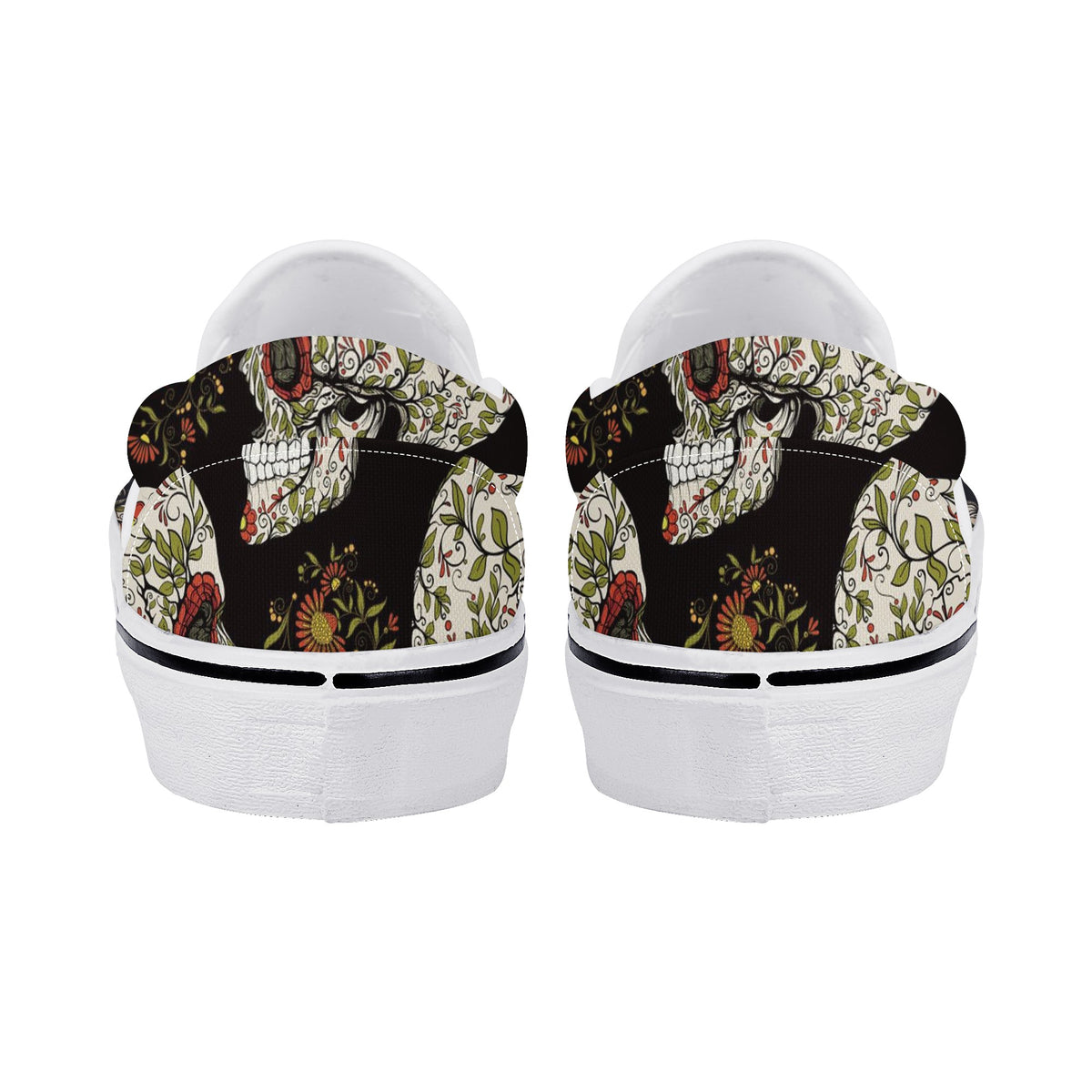 Skull Custom Vans Slip On Shoes