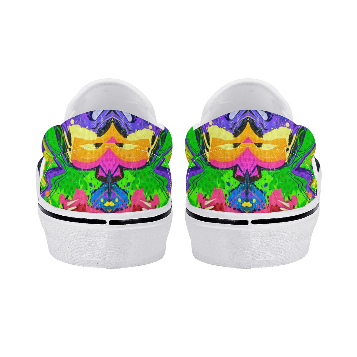 Skull Custom Vans Slip On Shoes