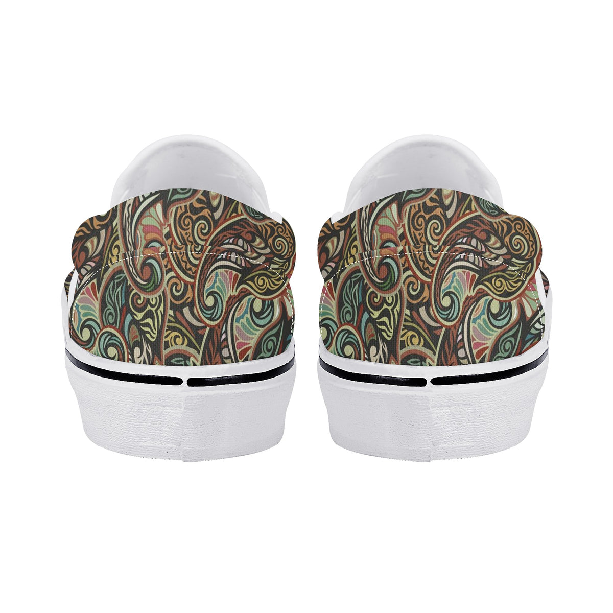 Paisley Custom Vans Slip On Shoes