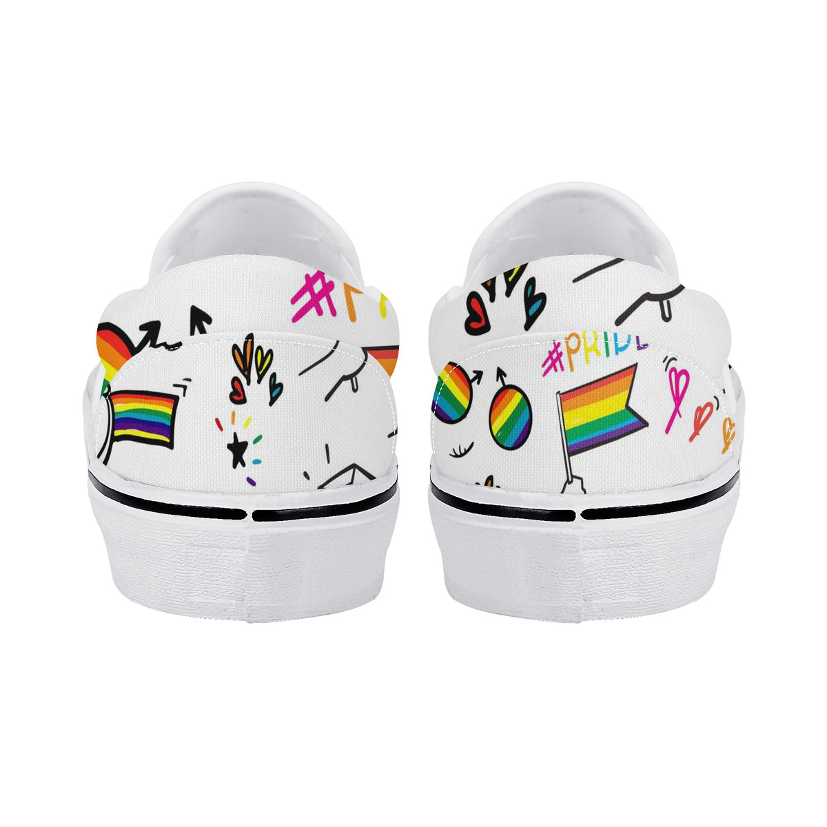 Rainbow Custom Vans Slip On Shoes
