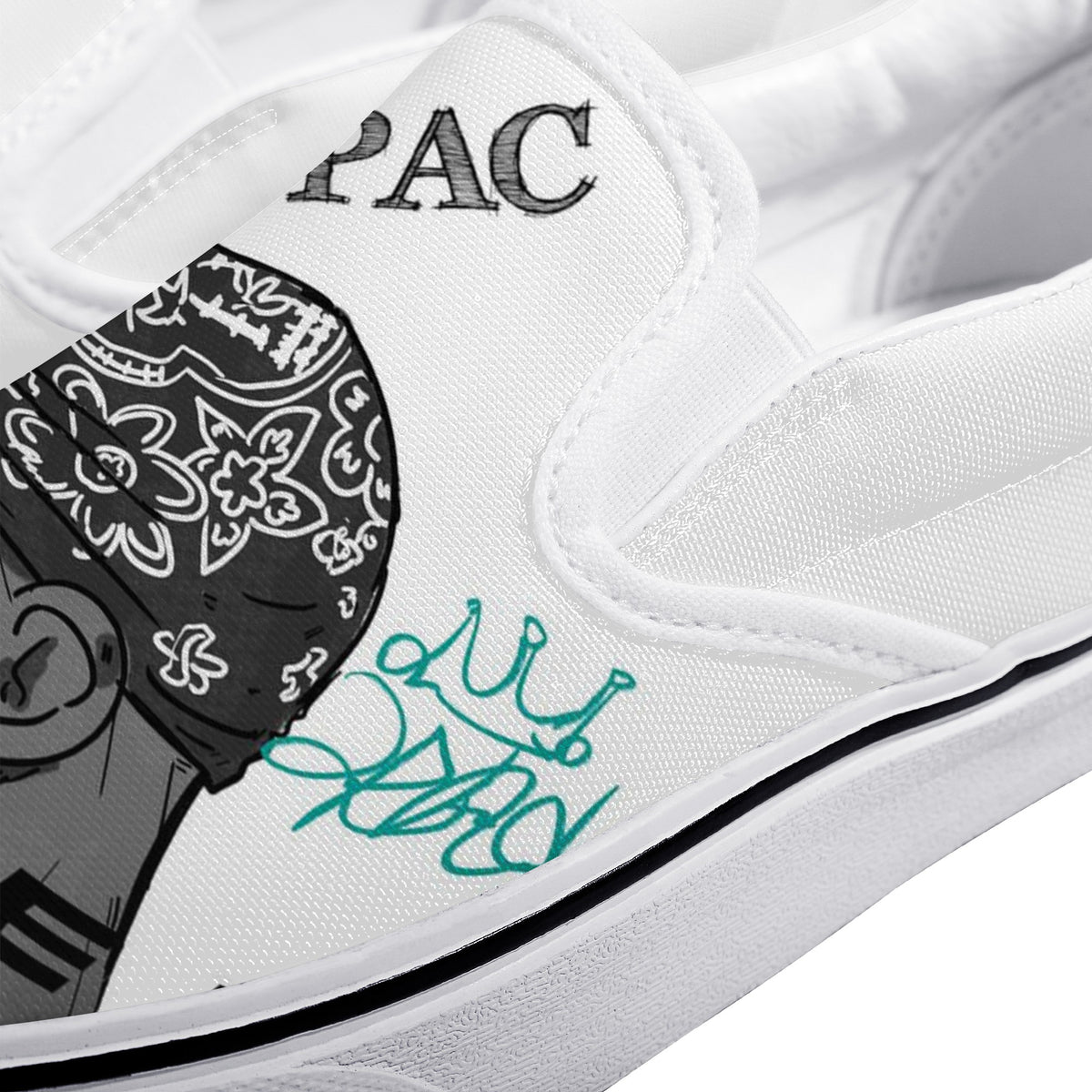 Tupac Shakur Custom Vans Slip On Shoes