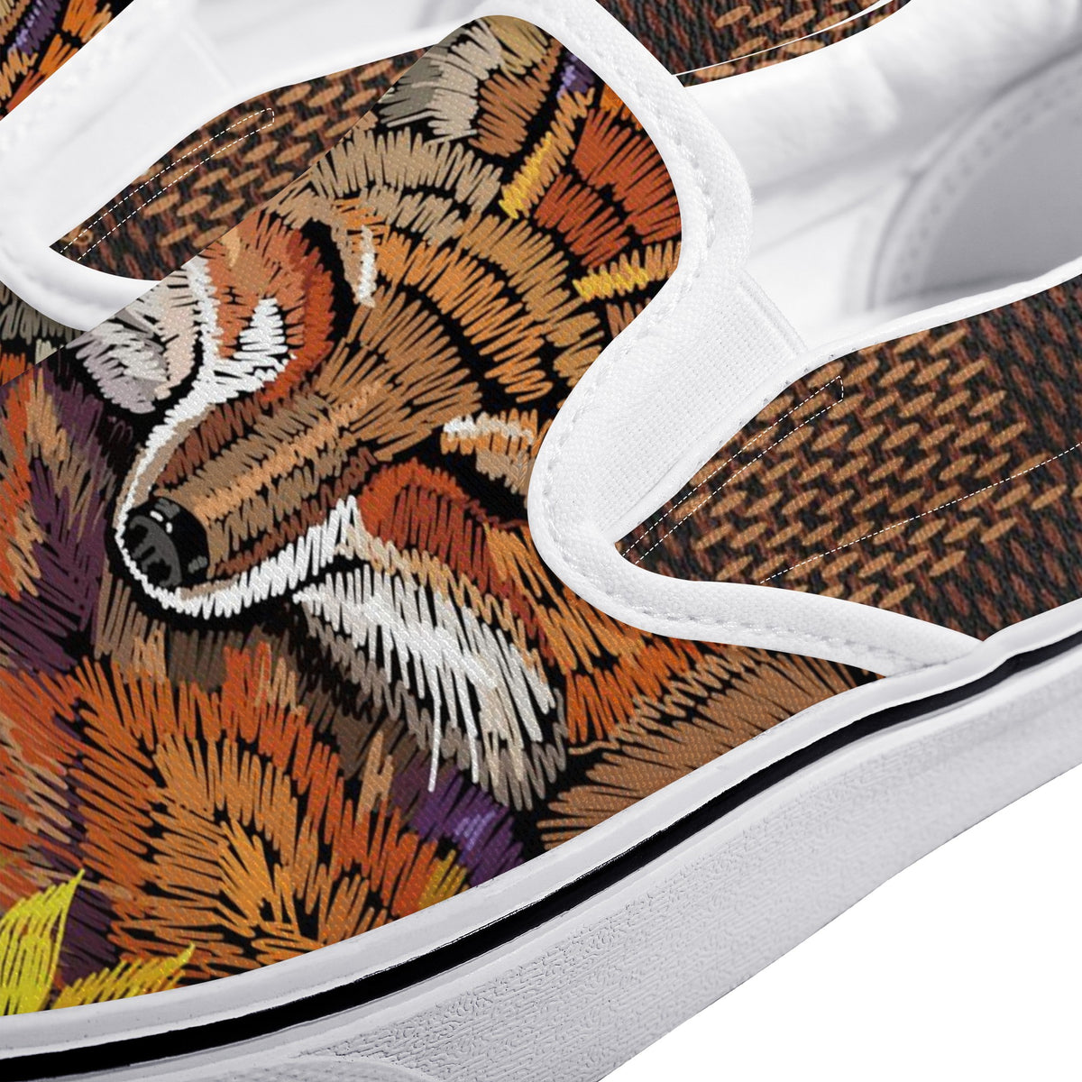Fox Custom Vans Slip On Shoes