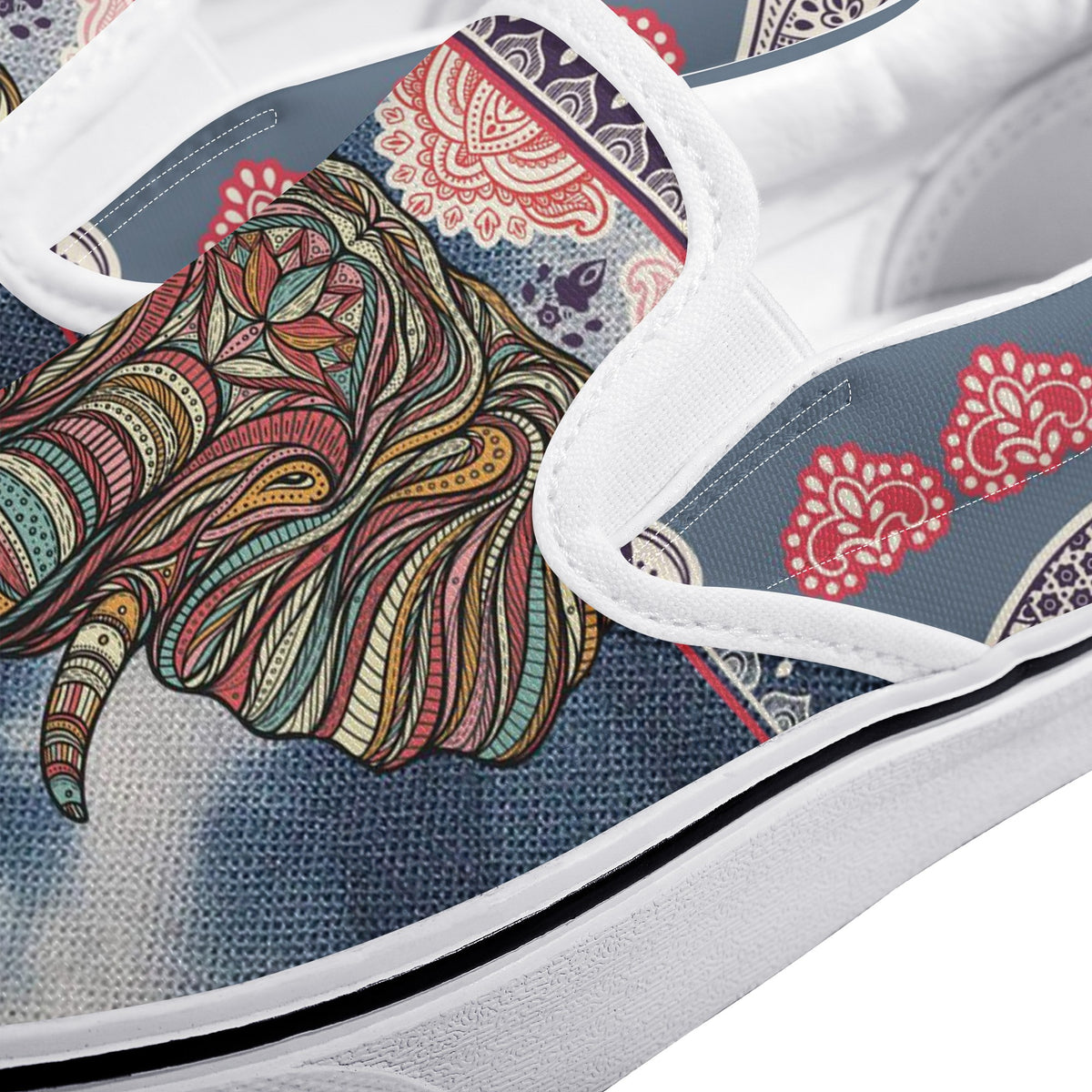 Elephant Custom Vans Slip On Shoes