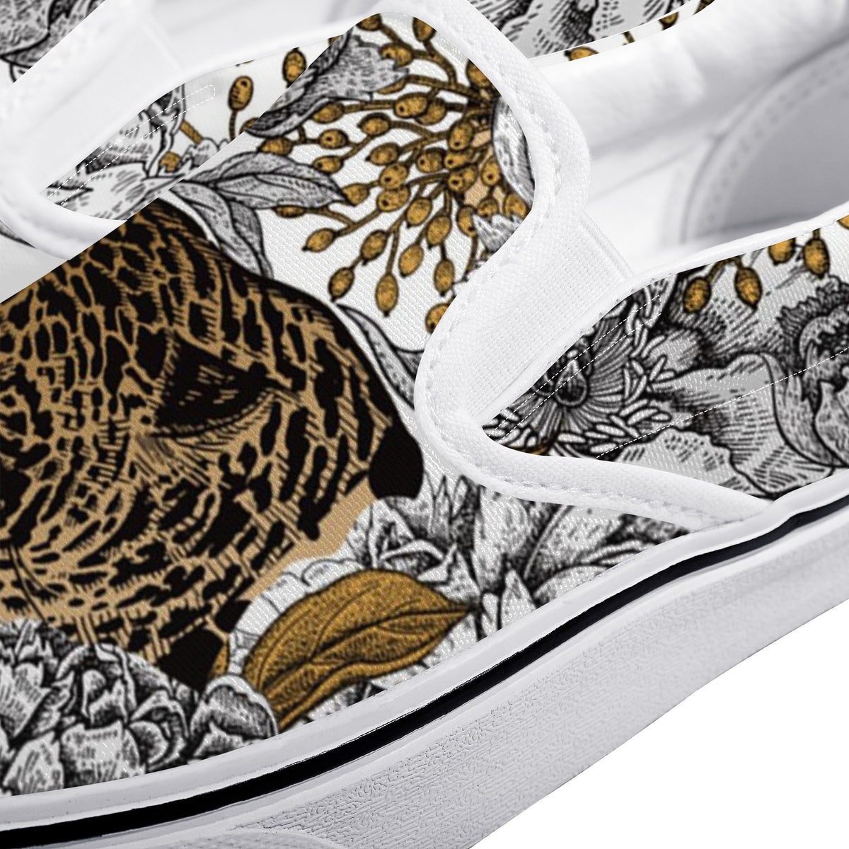 Cheetah Custom Vans Slip On Shoes