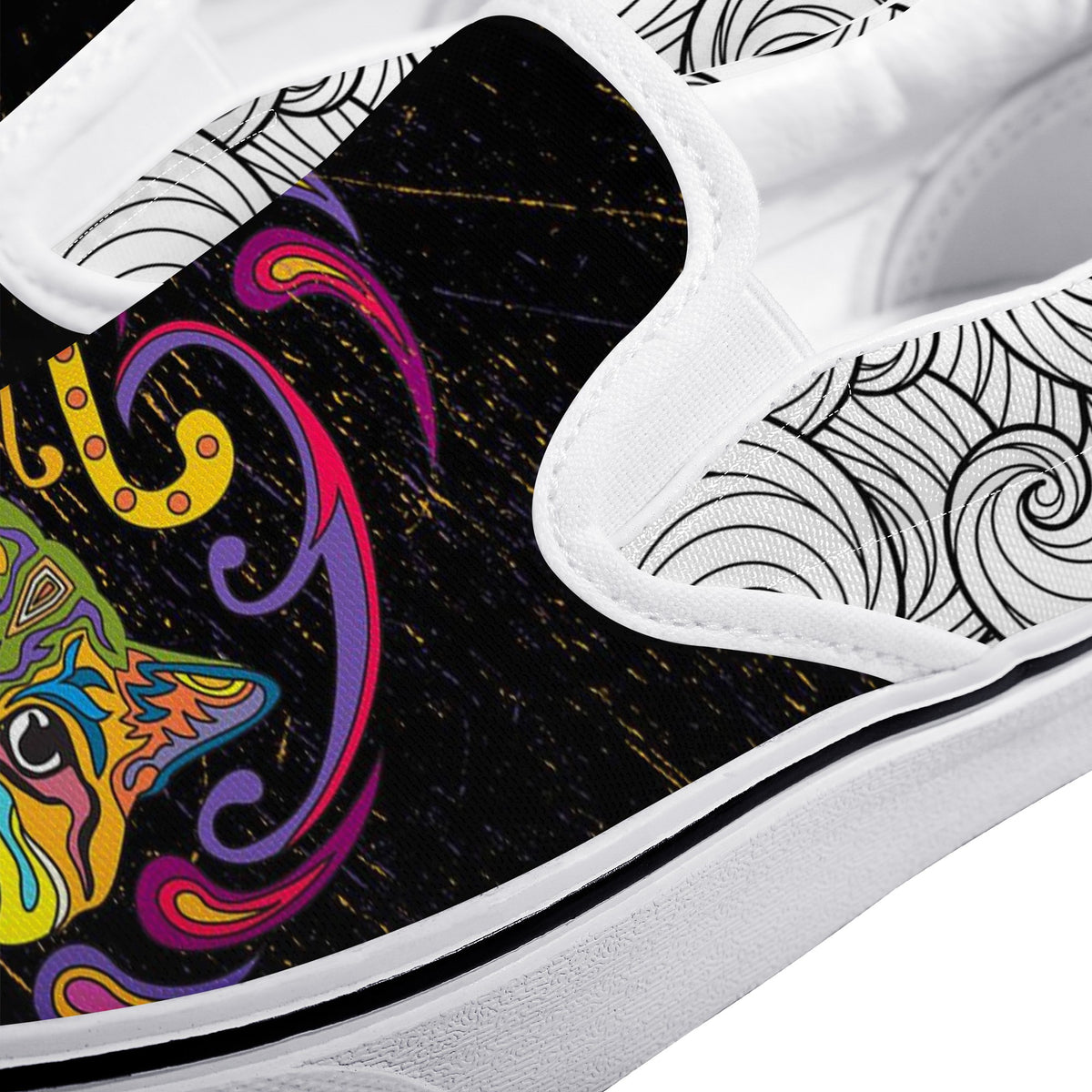 Cat Custom Vans Slip On Shoes