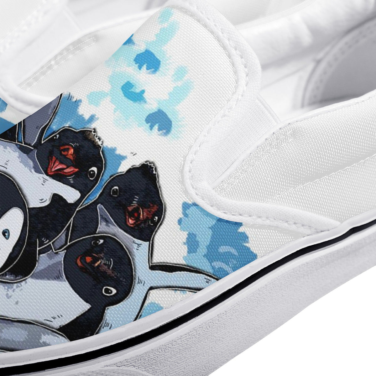 Penguin Island Custom Vans Slip On Shoes