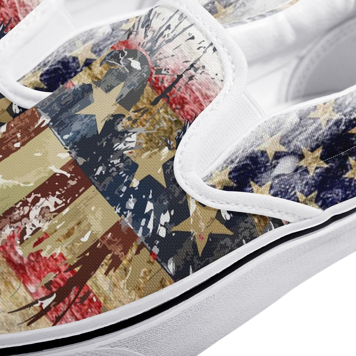 American Flag Custom Vans Slip On Shoes