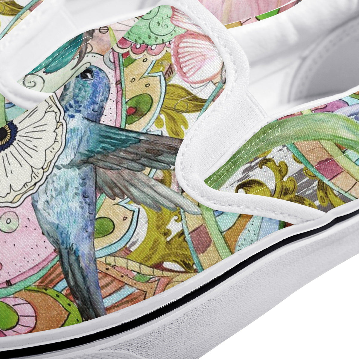 Flower Custom Vans Slip On Shoes