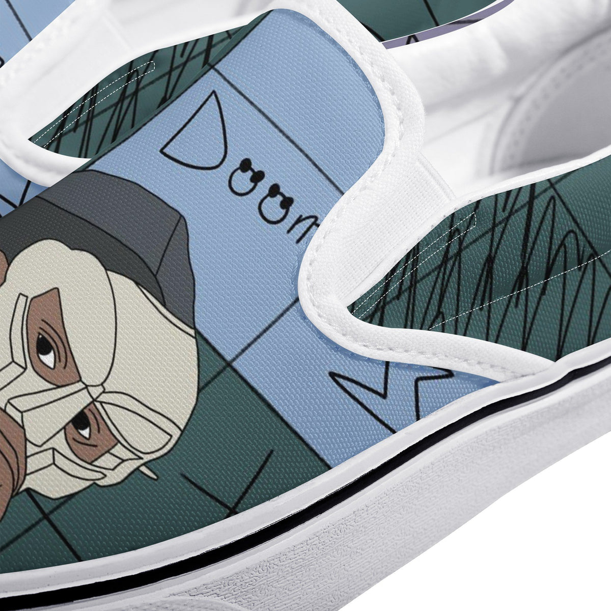 Mf Doom Custom Vans Slip On Shoes