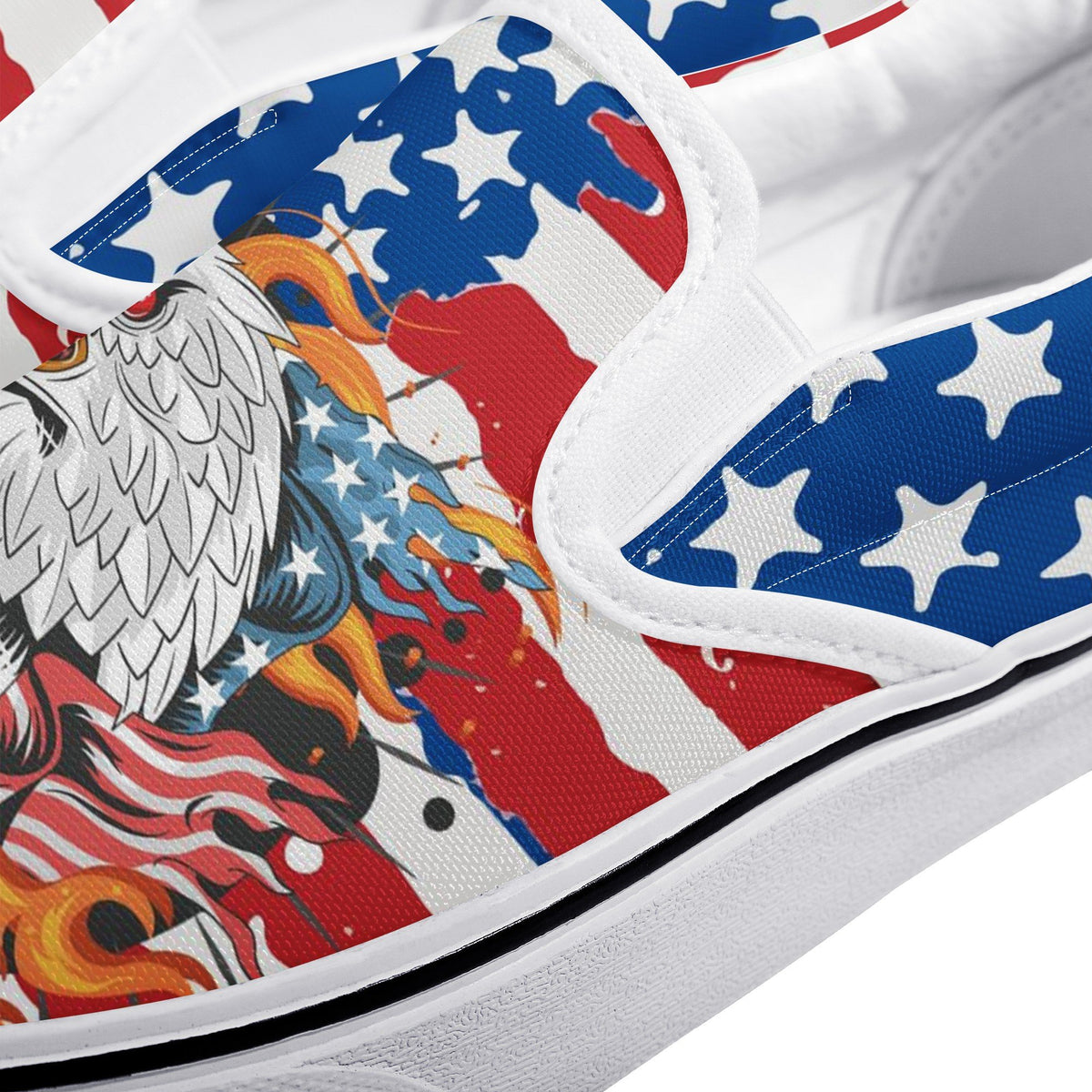Eagle Custom Vans Slip On Shoes