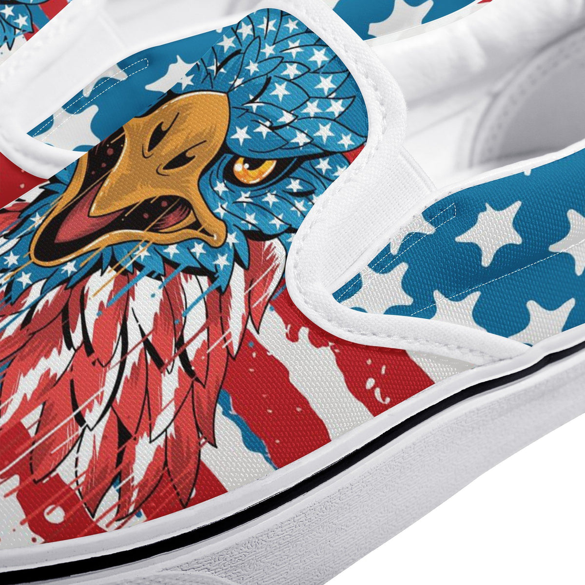 Eagle Custom Vans Slip On Shoes