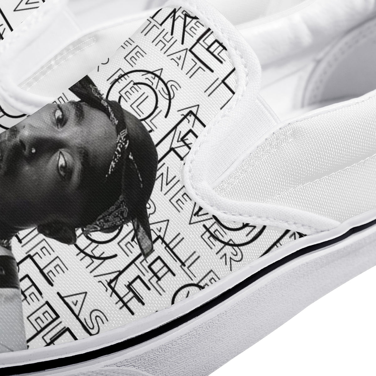 Tupac Custom Vans Slip On Shoes