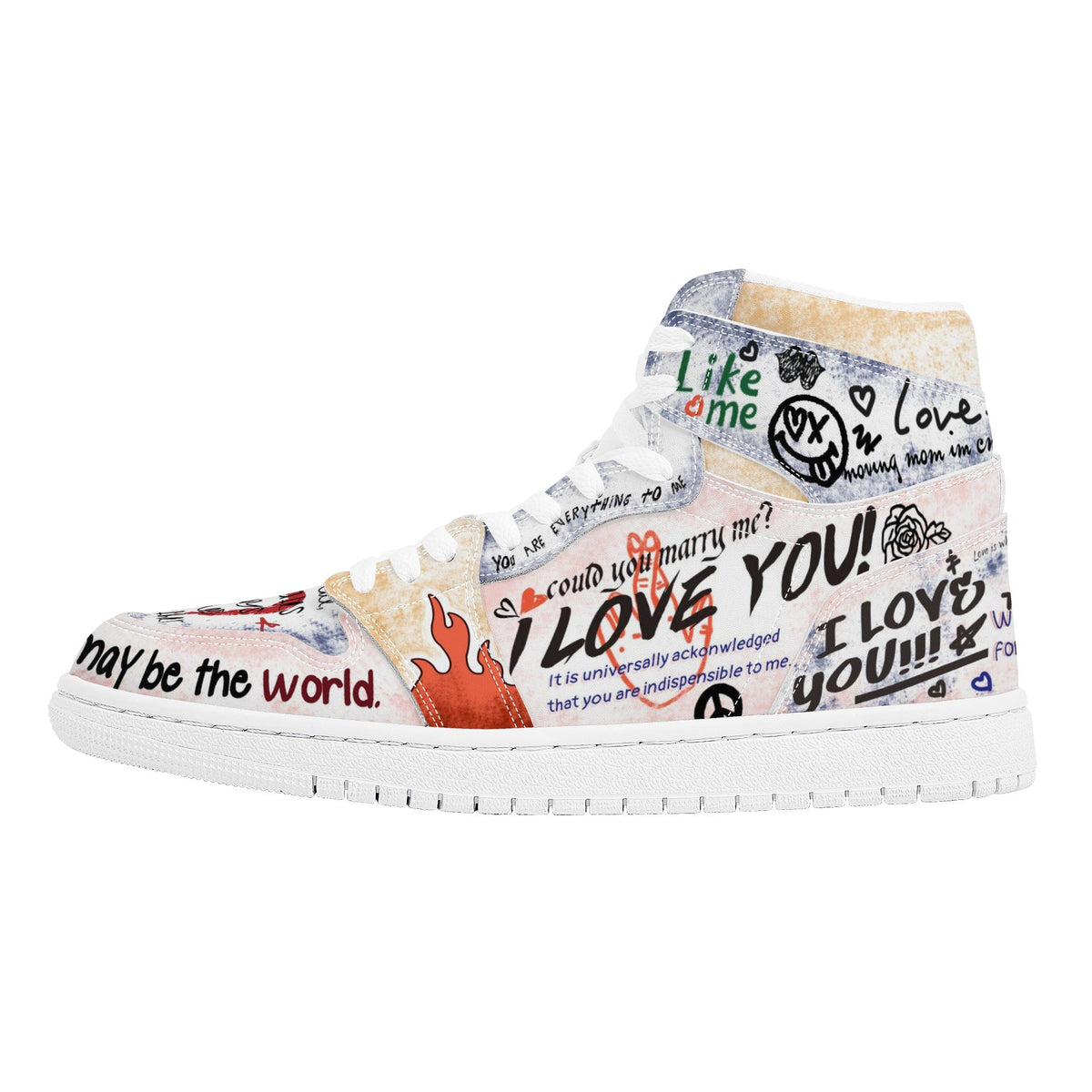 Love Custom Nike Air Jordan 1 Leather Sneaker