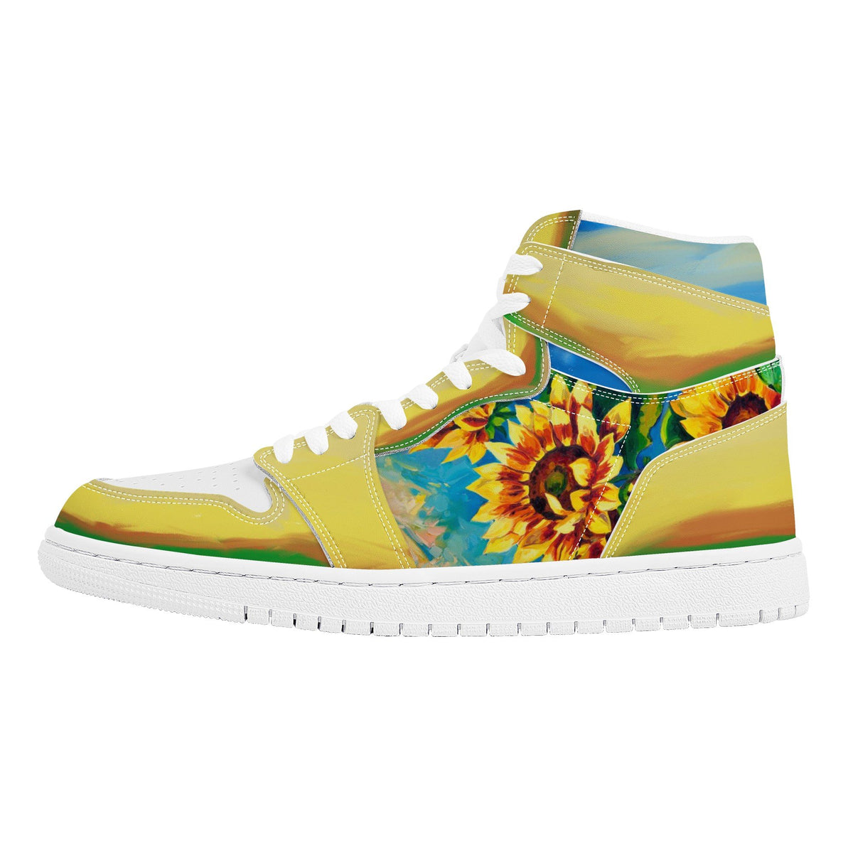 Sunflower Custom Nike Air Jordan 1 Leather Sneaker