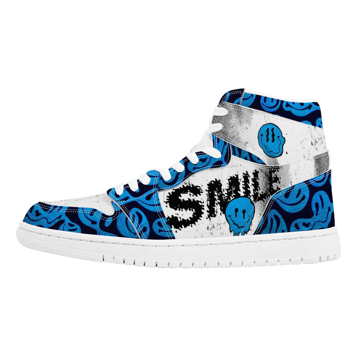 Distorted Smiley Custom Nike Air Jordan 1 Leather Sneaker