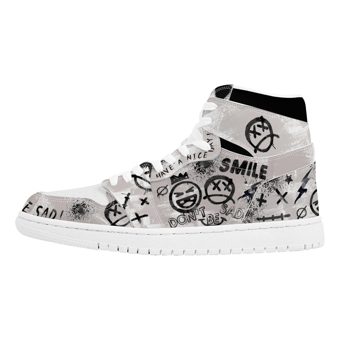 Sad Expression Custom Nike Air Jordan 1 Leather Sneaker