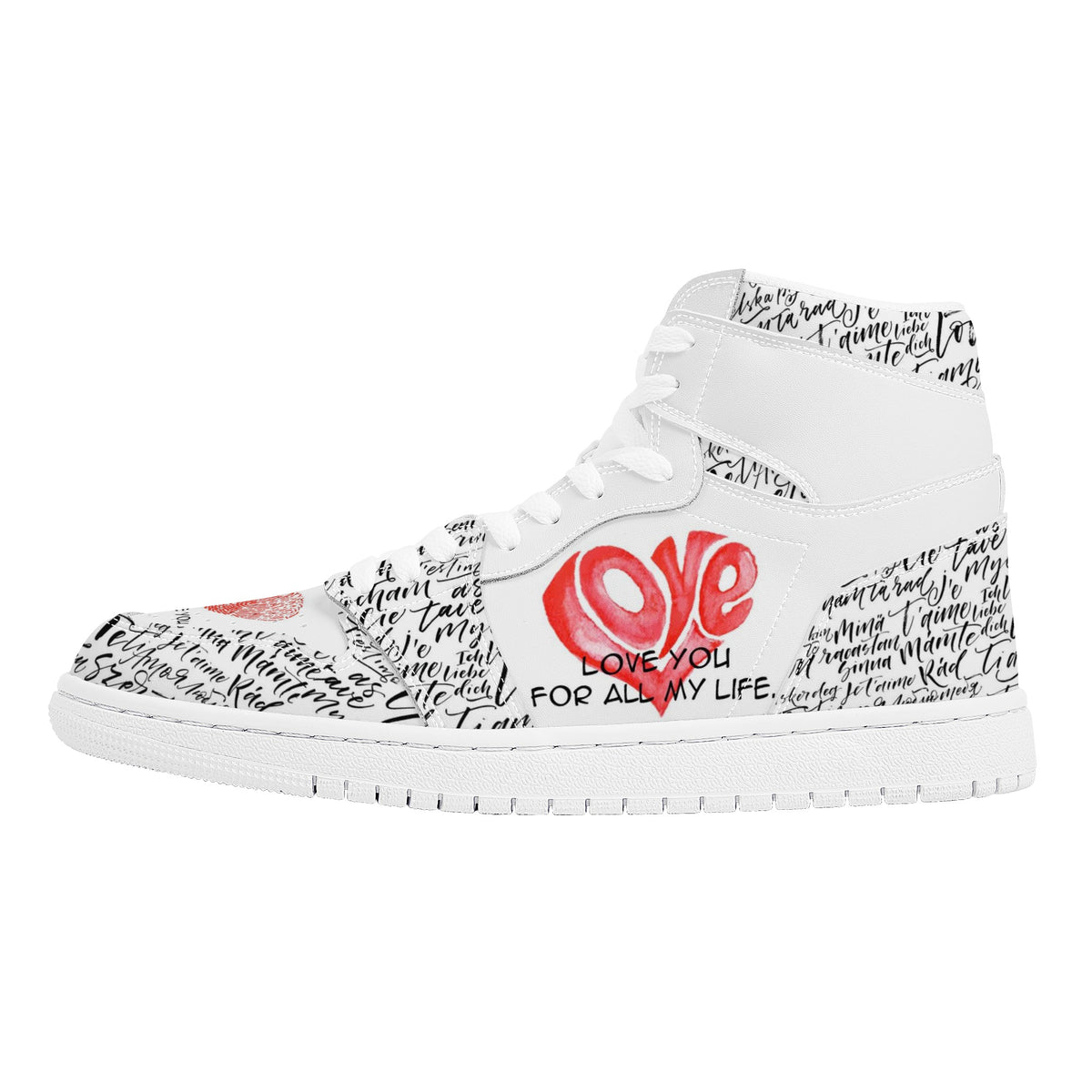 Heart Custom Nike Air Jordan 1 Leather Sneaker