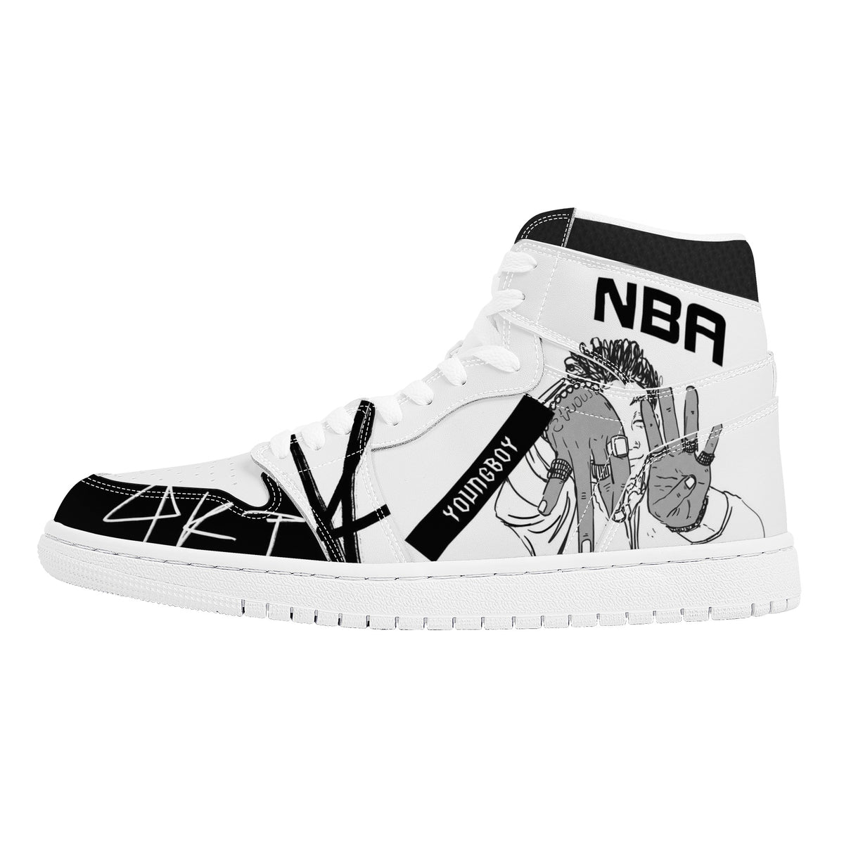 Young Boy Custom Nike Air Jordan 1 Leather Sneaker