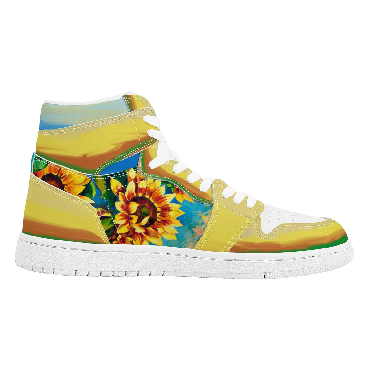 Sunflower Custom Nike Air Jordan 1 Leather Sneaker