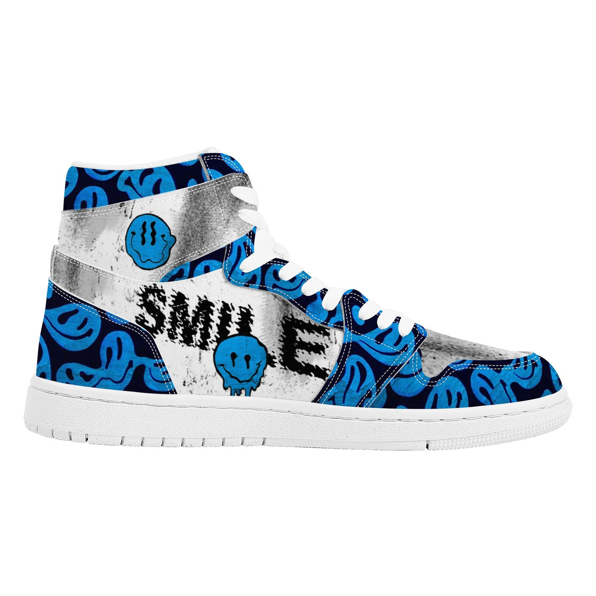 Distorted Smiley Custom Nike Air Jordan 1 Leather Sneaker