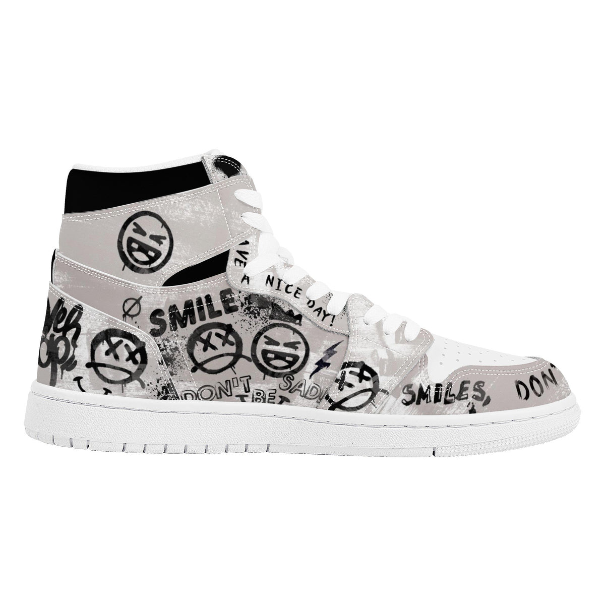 Sad Expression Custom Nike Air Jordan 1 Leather Sneaker