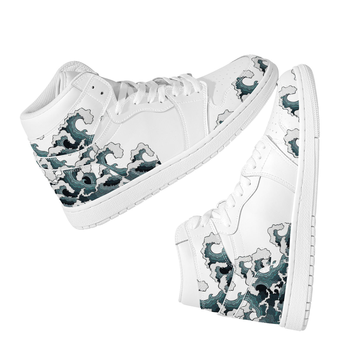 Wave Custom Nike Air Jordan 1 Leather Sneaker