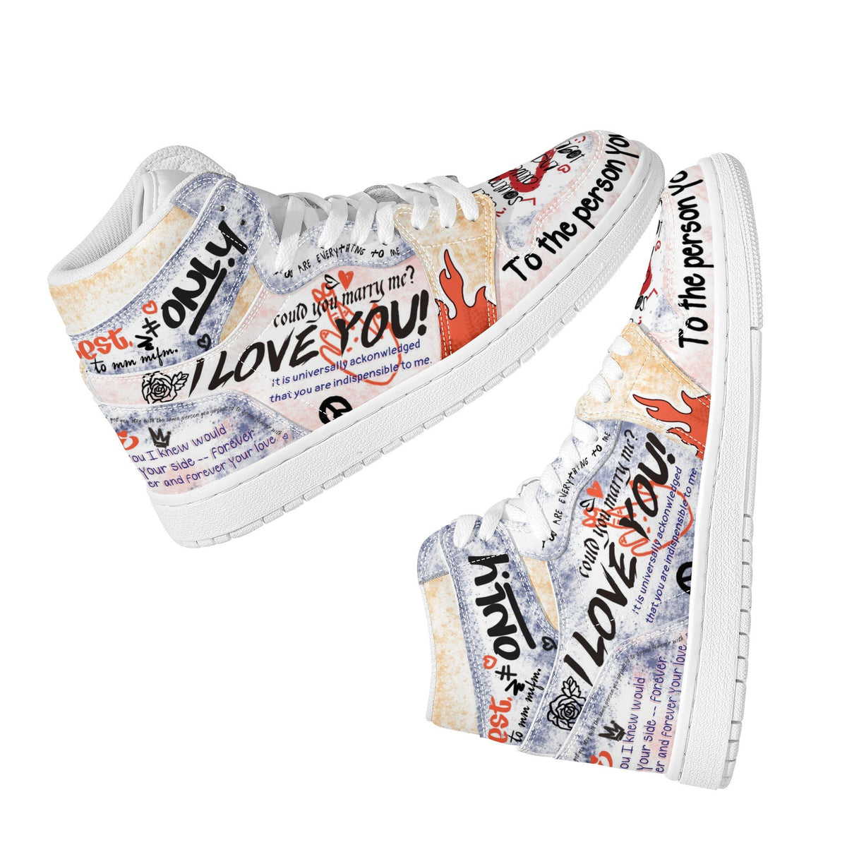 Love Custom Nike Air Jordan 1 Leather Sneaker