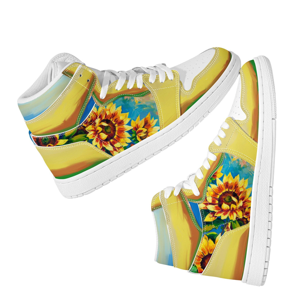 Sunflower Custom Nike Air Jordan 1 Leather Sneaker