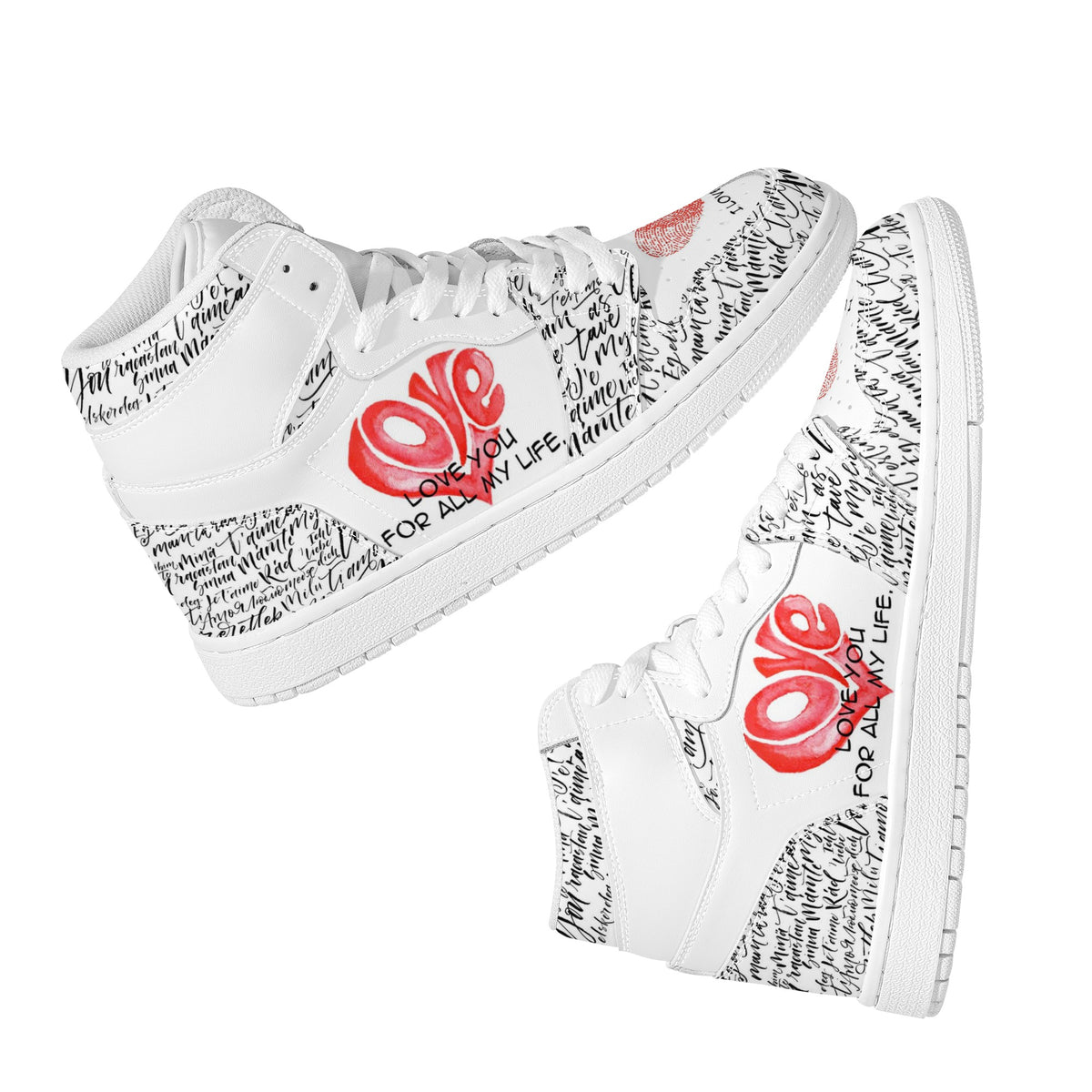 Heart Custom Nike Air Jordan 1 Leather Sneaker