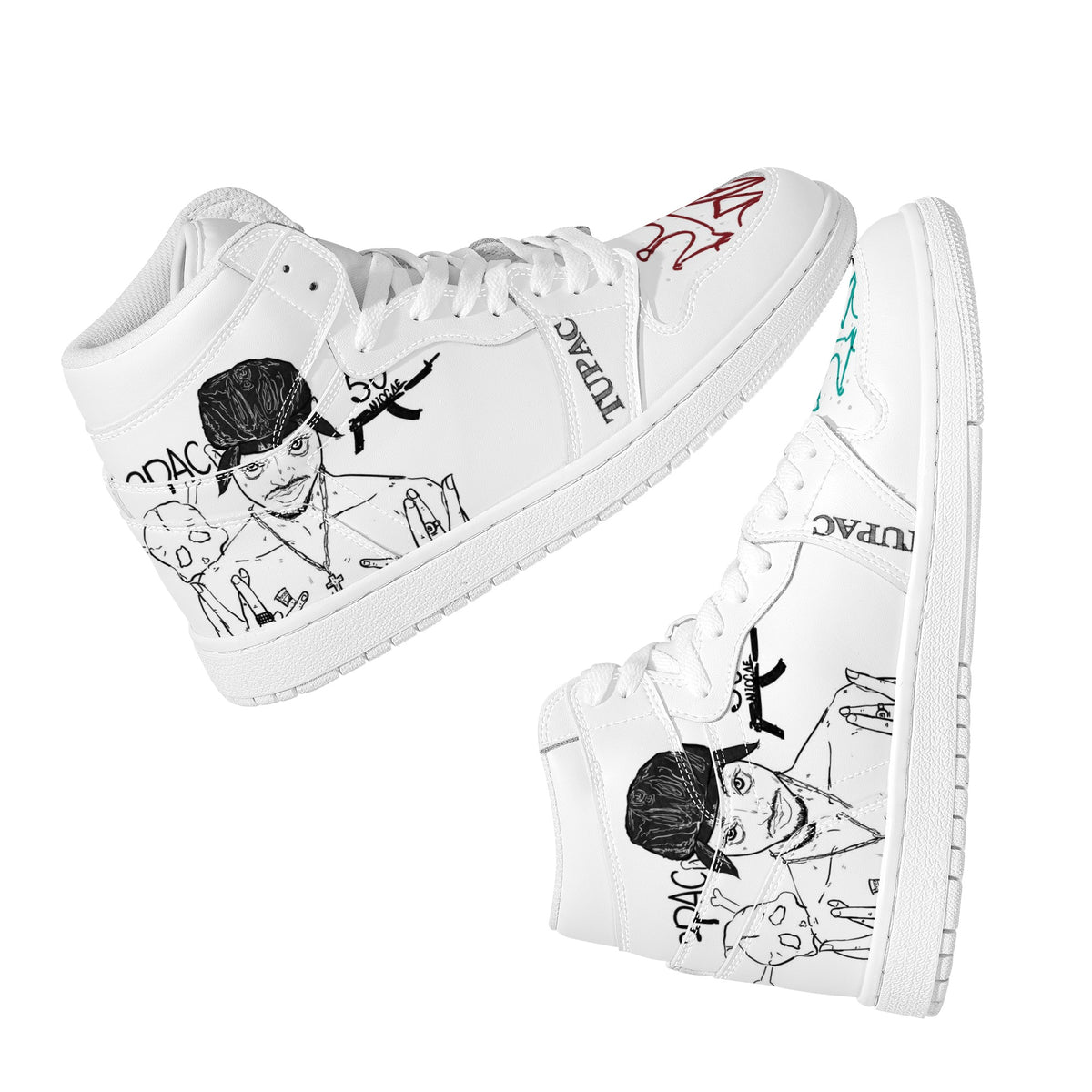 Tupac Shakur Custom Nike Air Jordan 1 Leather Sneaker