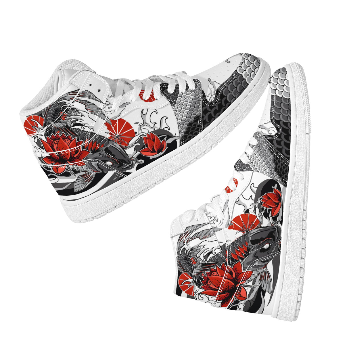 Koi Fish Custom Nike Air Jordan 1 Leather Sneaker