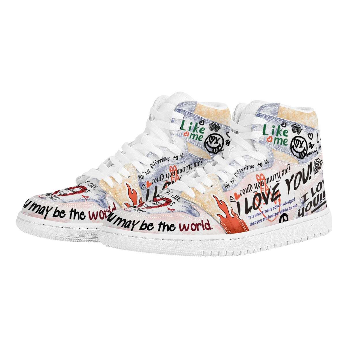 Love Custom Nike Air Jordan 1 Leather Sneaker