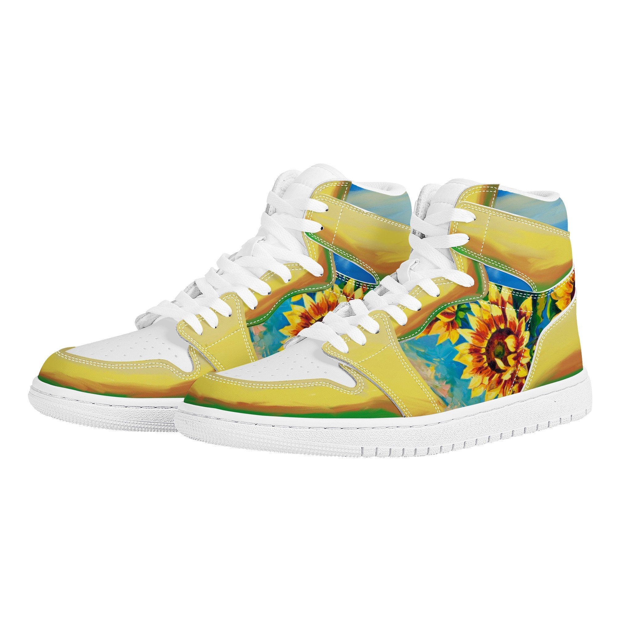 Sunflower Custom Nike Air Jordan 1 Leather Sneaker