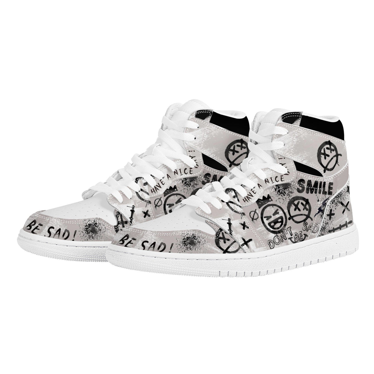 Sad Expression Custom Nike Air Jordan 1 Leather Sneaker