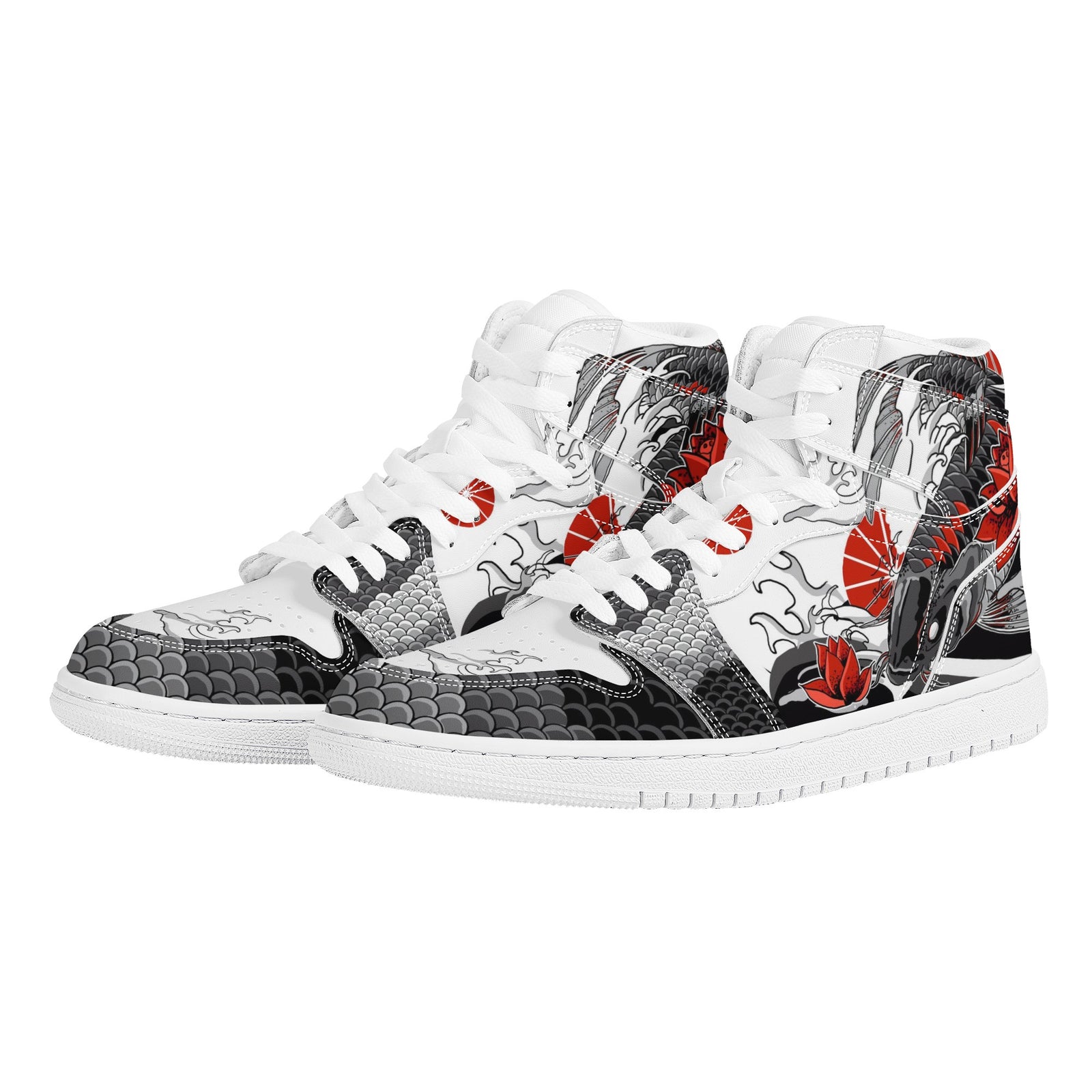 Koi Fish Custom Nike Air Jordan 1 Leather Sneaker