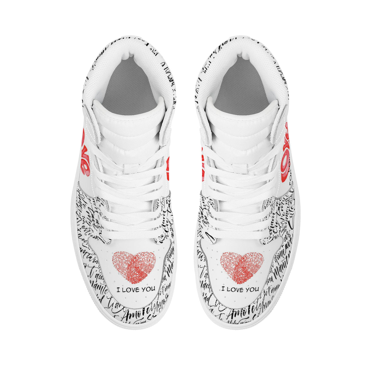 Heart Custom Nike Air Jordan 1 Leather Sneaker