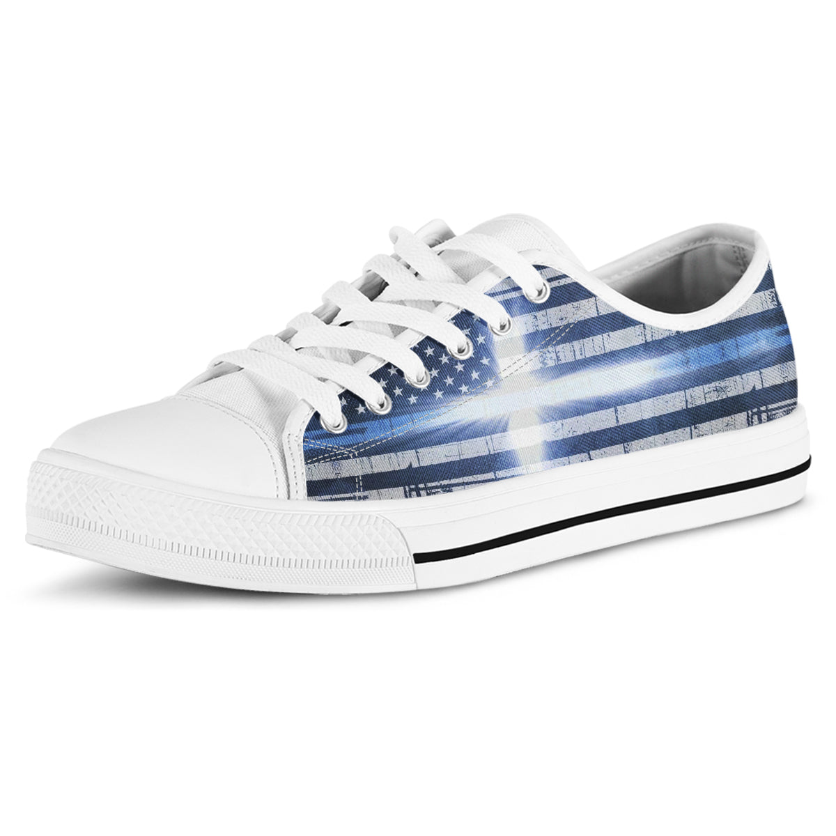 The Thin Blue Line Flag Canvas Shoes