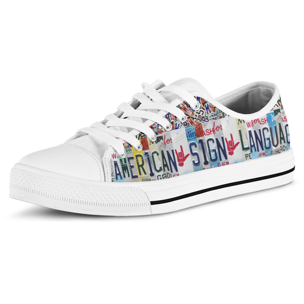ASL American Sign Language Canvas Shoes noxfan
