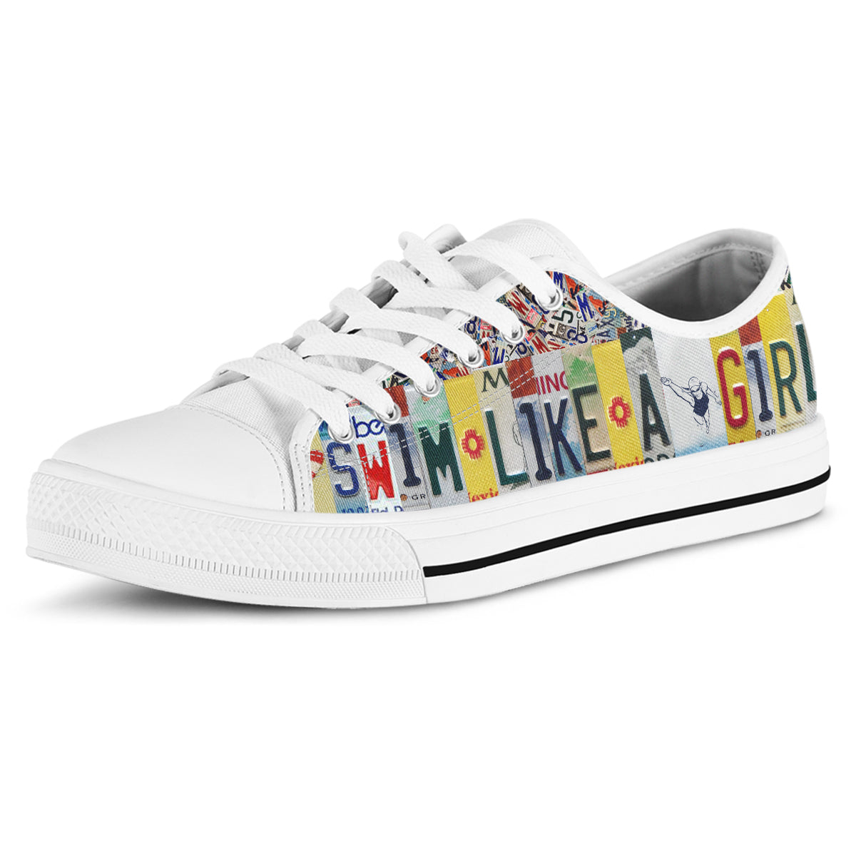 Swim Like A Girl Canvas Shoes