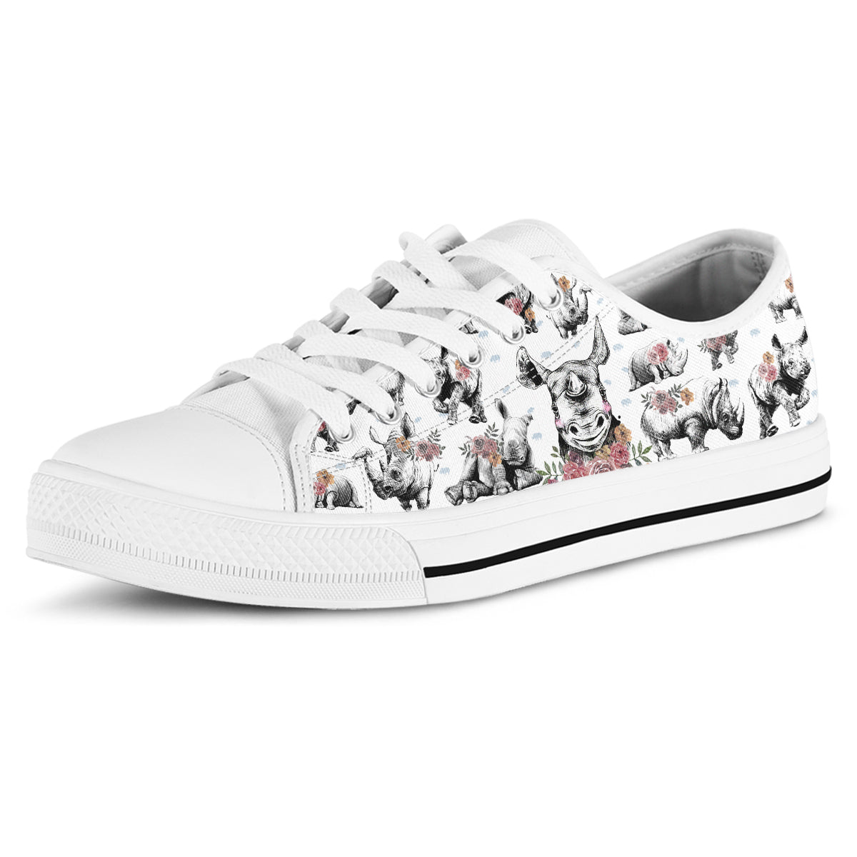 Floral Rhino Canvas Shoes